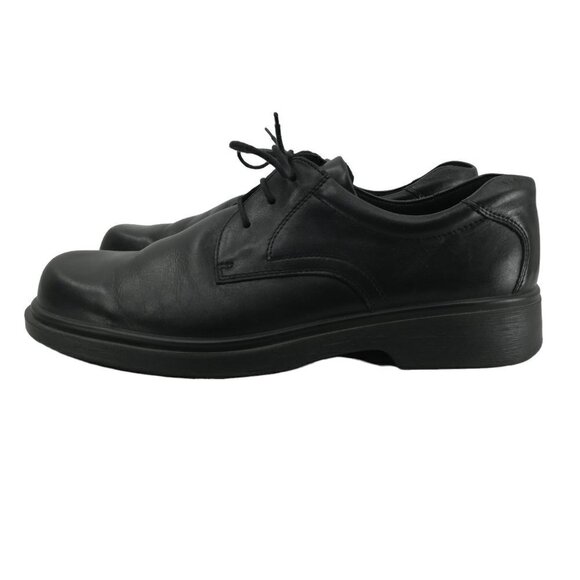 Ecco Black Lace Up Leather Oxford Shoes Size 44 US 10 10.5 Classic Shock Point - Picture 5 of 11